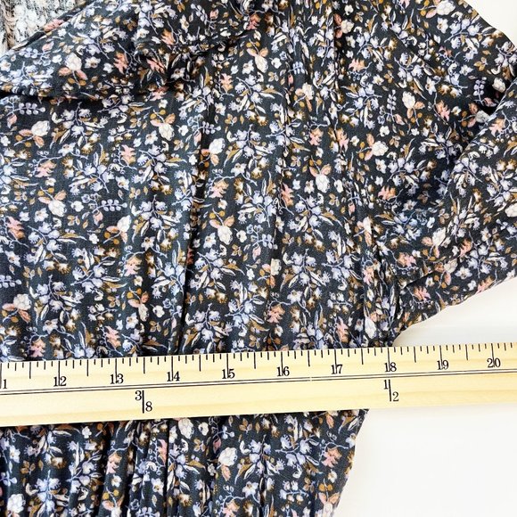 Universal Thread Navy Blue Floral Ruffle Cottagecore Long Sleeve Dress - SMALL - Picture 8 of 8